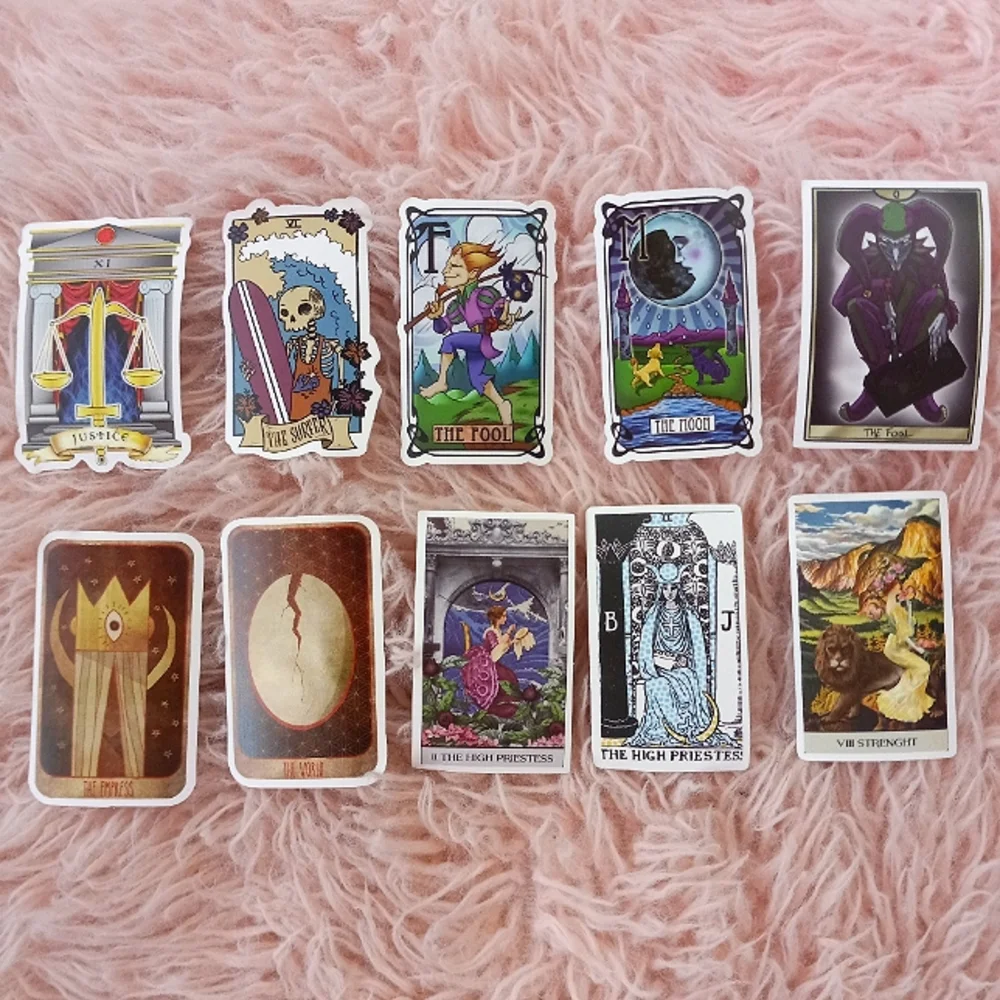 😵Cute alt art Tarot card sticker pack of 10! So fun! Great stocking stuffer! - Picture 1 of 6